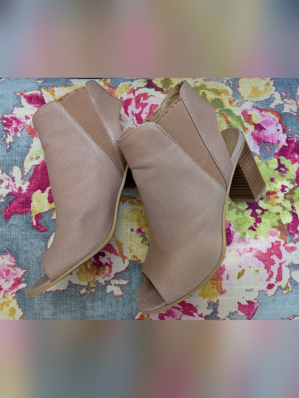 Steve Madden Blush Tan Open-Toe Slingback Block Heel Mules